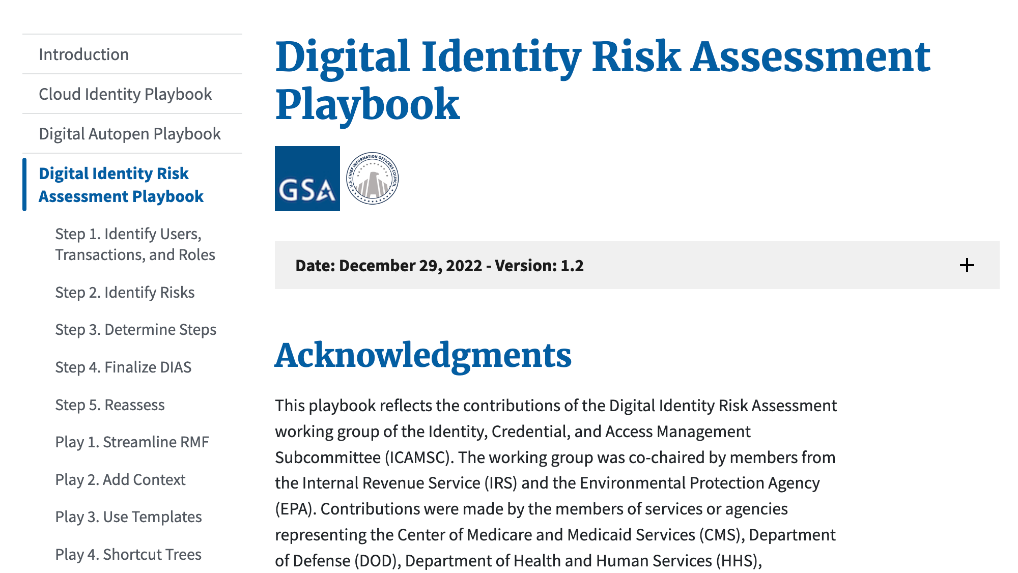 Digital Identity Risk Assessment Playbook - Digital Government Hub
