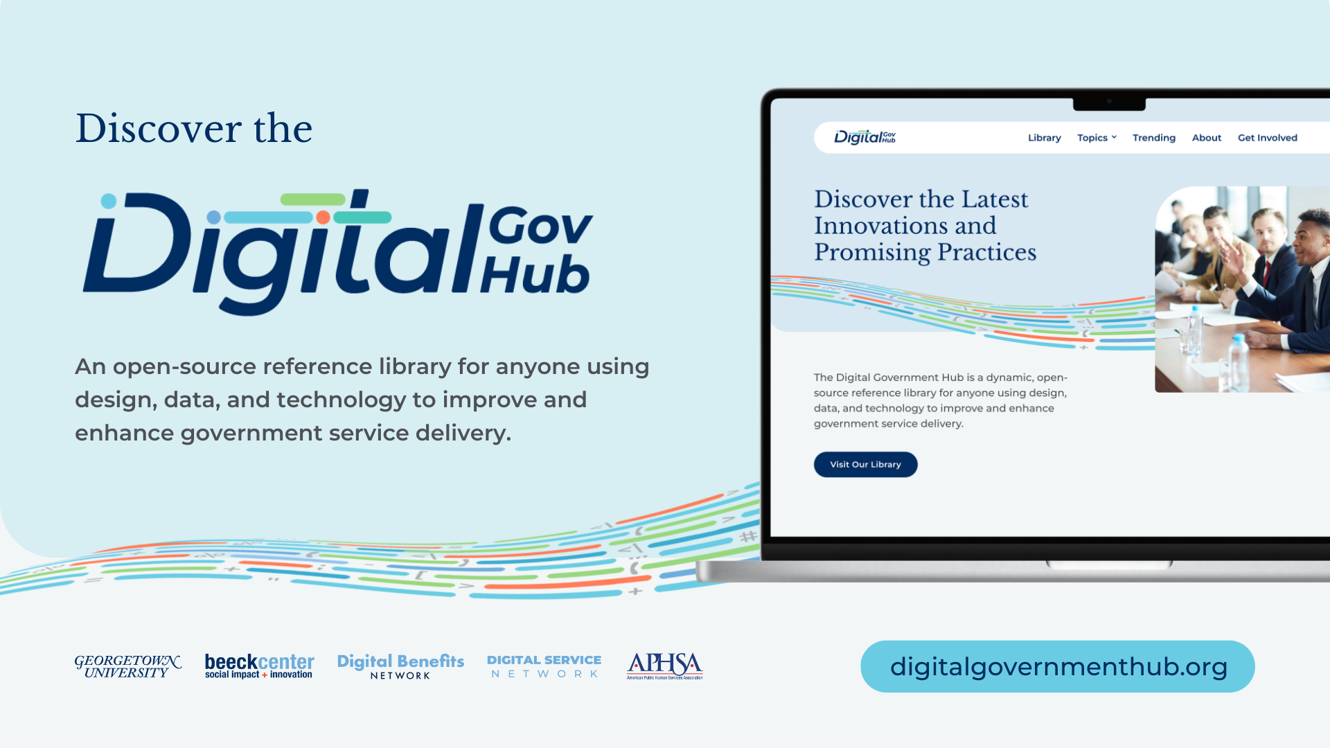 Graphic promoting the Digital Government Hub